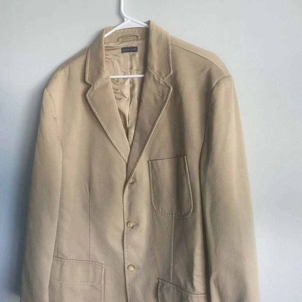 Polo Ralph Lauren Vintage Men's Tan Cotton Blazer Size XL